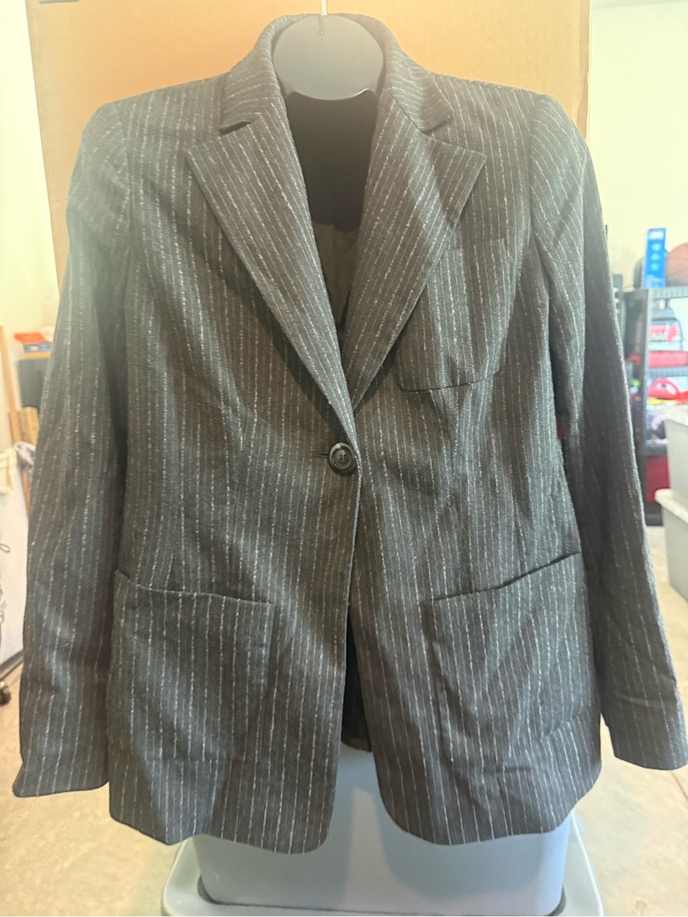 Austin Reed Black Pinstripe Jacket with Green Label mp47